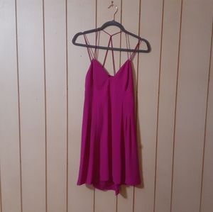Express Flowy Strappy Fuschia Skater Style Dress 6